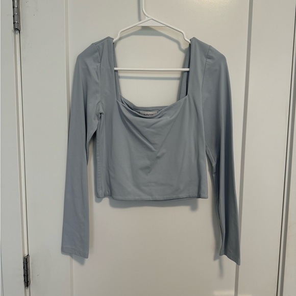 Aritzia Contour Squareneck Longsleeve - Powder Blue - Size L - Picture 1 of 3